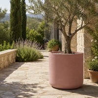 Jardinière en ciment à parois épaisses moderne, pot de fleurs rond coloré, résistant au gel, pour plantes d'intérieur et d'extérieur
