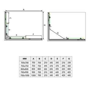 Mampara de Ducha Esquinera Deslizante Lima 70x100 cm, Vidrio Transparente, Cortina de Ducha Moderna - Product Image 5
