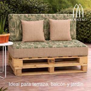 Set di 4 Cuscini Durevoli in Tessuto per Pallet da Esterno 120x80 + 120x50 cm, Spessore 12 cm, con Rivestimento Rimovibile per Divano da Giardino - Product Image 3