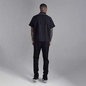 Camisa Negra Personalizada para Hombre, Manga Corta, Abotonada, Informal, de Verano, Ligera, para Uso Diario - Product Image 3