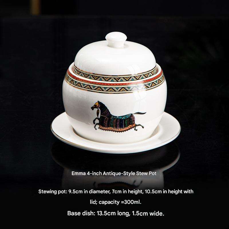 Olla para estofado Love Horse de 4 pulgadas con plato