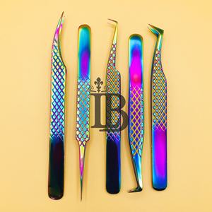 Nouvelles pinces à cils de couleur arc-en-ciel, durables, à 90 degrés, pour volume russe, pinces à cils personnalisées en vison - Product Image 1