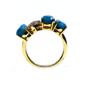 Anillo clásico de Plata de Ley 925 chapado en oro para mujer con piedras preciosas de rubí Esmeralda para fiestas de aniversario - Product Image 2