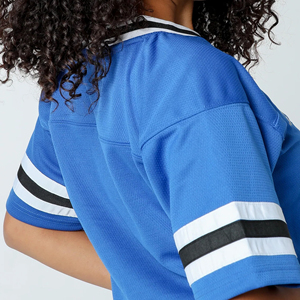 Loose Women's Short Sleeved V Neck Casual Top Football Sports Jersey Football Top - Product Image 6
