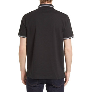 T-shirt unisexe noir personnalisé avec logo imprimé sur le devant, en Spandex/Coton écologique, vierge, uni, à manches courtes, idéal pour l'été - Product Image 5