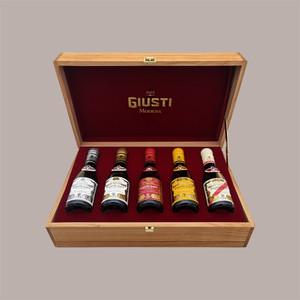 Juego de Regalo de Vinagre Balsámico Giusti, Caja con 5 Botellas de Madera de 100 ml, Set de Regalo Personal - Product Image 4
