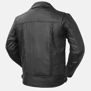 Genuino de alta calidad ecológico impermeable a prueba de viento transpirable elegante cuello alto chaqueta de lona de cuero bolsillos para hombres - Product Image 2