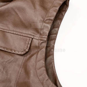 Fashion Custom Made Cow Hide Leather <b>Vest</b> <b>Men</b> Slim Fit <b>Winter</b> Casual Outerwear High Quality Breathable Made in Pakistan - Product Image 5