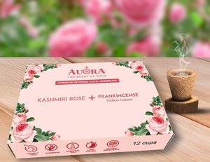 Tazas de incienso de caja Premium de 12 piezas, tazas de sándalo indio natural de larga duración Dhoop Havan Sambrani, etiqueta privada directa de fábrica - Product Image 4