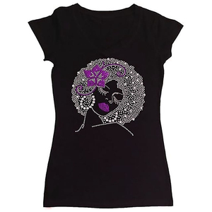 Camiseta personalizable para mujer, camiseta de manga corta con cuello redondo, estampado de diamantes de imitación, decoración de Color sólido, informal, Día de San Valentín, Verano - Product Image 2