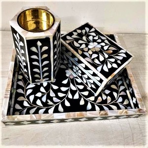 Traditional Pvt Ltd's Ramadan Gift Set Quemador de incienso para interiores con incrustaciones de hueso árabe Square Bakhoor Burner Juegos de regalos de incienso - Product Image 2