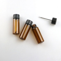 Flacons en verre transparent tubulaires de 15 ml pour médicaments en poudre, flacon en verre ambré avec cuillère