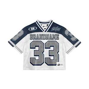 Newest Design Men's Crop Mesh Loose Football Jersey <b>Polyester</b> Fabric Football <b>Shirt</b> American Football Jersey - Product Image 1
