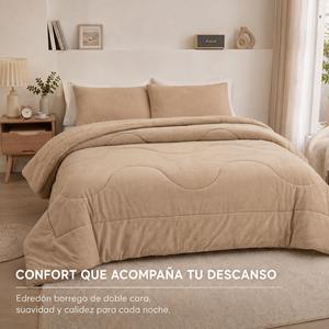 Set Copripiumino Invernale Sherpa Sedalina, Imbottitura in Fibra di Poliestere, Morbido e Caldo, Include 2 Federe - Product Image 6