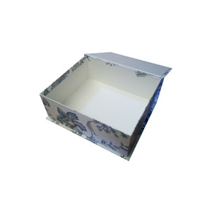 Decorative Cotton Book-Shaped <b>Storage</b> <b>Box</b> Blue <b>Floral</b> Design - Product Image 2