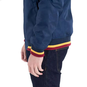 Chaqueta Bomber para hombre 2025 hecha en fábrica, tela de poliéster personalizada, cuello acanalado multicolor, ropa para exteriores, chaqueta Bomber para hombre - Product Image 5