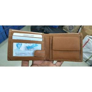 กระเป๋าหนังแท้บัฟฟาโลปักลายตัวอักษรแฟชั่นสำหรับผู้ชายแบบเปิดกันน้ำ คุณภาพสูง สีน้ำตาลเข้ม - Product Image 2