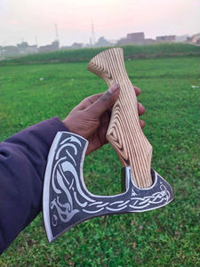 มีดเชฟปลอมพร้อมที่จับกระดูกสำหรับใช้ในครัวหั่นพิซซ่าเหล็กดามัสกัสตามสั่ง - Product Image 5