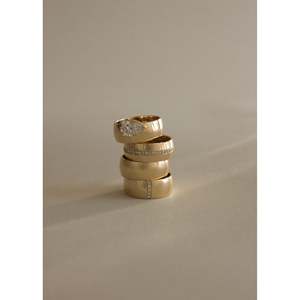 Porter Fashionable Vintage <b>Ring</b> with Inlay Gold and Rose Gold Plated Trendy Number Shape 18K Rhodium for Children - Product Image 3