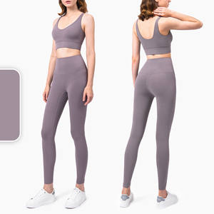 Conjunto Deportivo de Dos Piezas para Mujer Talla Grande, Leggings de Punto de Cintura Alta, Transpirables, de Secado Rápido, para Yoga, Gimnasio, Fitness y Entrenamiento - Product Image 4