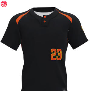 Maillot de baseball mince à deux boutons personnalisé de haute qualité à séchage rapide SoftballShirts de couleur personnalisée avec PrintedBaseball JerseyTop Quality - Product Image 4