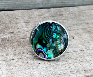 925แฮนด์เมดแหวนแต่งงานเปลือกหอยเป๋าฮื้อสีเงินสเตอร์ลิงแบบคลาสสิกการตั้งค่าตัวเรือนอัญมณีที่กำหนดเองเป็นของขวัญครบรอบ - Product Image 1