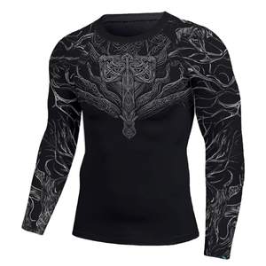 Unisex personalizado Digital impreso MMA Rash Guard diseño personalizado BJJ deportes gimnasio desgaste transpirable ligero Rashguard - Product Image 3