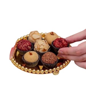 Bol de service en chocolat en gros, bol de service sur piédestal en métal doré vintage antique pour la décoration de la maison et les cadeaux de vacances au meilleur prix - Product Image 6