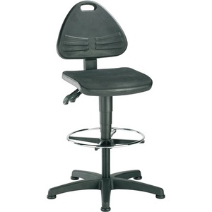 ISITEC Office Swivel Chair 580-850 mm Black Integral <b>Foam</b> with Floor Glides and Foot Ring BIMOS <b>Model</b> - Product Image 1