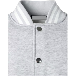 Veste d'université grise et blanche en gros Styles tendance pour les commandes en gros Pièce de mode intemporelle Design durable pour un usage quotidien - Product Image 4