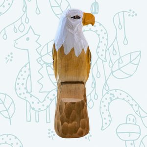 YEEYAYA intagliato a mano americano aquila calva in legno scultura porta biglietti da visita figurina regalo per la decorazione della casa - Product Image 5