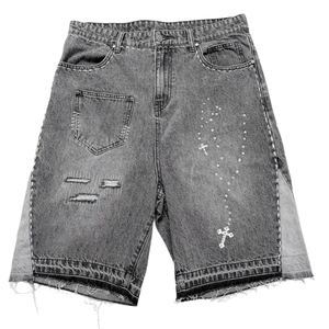 Custom <b>Men's</b> Baggy Jorts <b>Summer</b> Streetwear Vintage Short Pants Black Shorts <b>Men</b> Fashion Causal Denim Jeans Shorts - Product Image 1