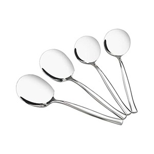 Ensemble de serveurs à salade contemporain, cuillère argentée polie, ensemble de serveurs à salade de riz avec poignée de conception Premium Offre Spéciale - Product Image 1