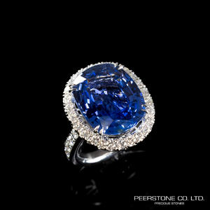 Saphir bleu de Ceylan naturel de 11,41 carats certifié GRS, or blanc 18 carats, sans traitement thermique, grande pierre précieuse de luxe pour collectionneur, mariage - Product Image 1