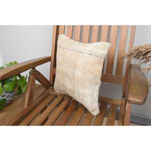 หมอนผ้าวูลปักลายเบจและวินเทจพิมพ์ลายดอกไม้ชนบทขนาด14x14นิ้วสุดหรู - Product Image 3