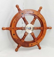 Volant de bateau en bois avec moyeu en laiton, décoration nautique et design Art Déco, fait main, durable, à fixer au mur, 18 pouces, cadeau Diwali