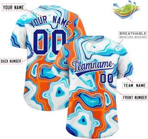 Camiseta de béisbol transpirable de suministro de fábrica impresa personalizada con OEM para equipos y uso de entrenamiento - Product Image 2