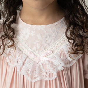 Vente en gros de robes roses pour enfants et filles de 3 à 4 ans, robes avec dentelle française pour enfants - Product Image 5