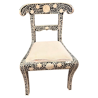 Chaise d'appoint traditionnelle en incrustation de nacre pour Noël avec options de taille personnalisée Options d'incrustation haut de gamme pour Noël