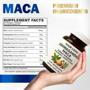 Premium Organik Az Yağlı Maca Aşvaganda <span class=keywords><strong>Ginseng</strong></span> Kapsülleri |   9'u 1 Arada Bitkisel Karışım |   GDO'suz Vegan Enerji Takviyesi - Product Image 6