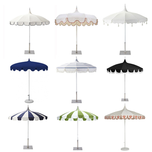 <span class=keywords><strong>Jardin</strong></span> extérieur <span class=keywords><strong>en</strong></span> gros d'usine, parasol parasol <span class=keywords><strong>de</strong></span> plage parasol avec frange ondulée à rabat romantique <span class=keywords><strong>en</strong></span> aluminium marché patio pagode/ - Product Image 5