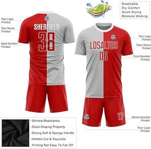 ชุดเล่นฟุตบอลผ้าโพลีเอสเตอร์100% เด็กเครื่องแบบมืออาชีพสีพื้นสไตล์ใหม่ล่าสุด - Product Image 3