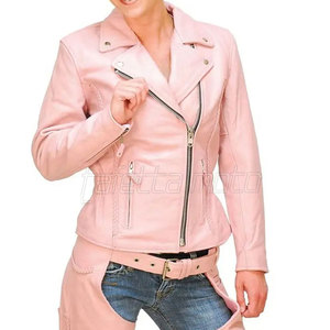 Solid Color Women Motorbike Leather <b>Jacket</b> Low MOQ Motorbike Leather <b>Jacket</b> New Arrival Motorbike Leather <b>Jacket</b> - Product Image 1