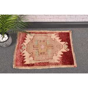 พรมวินเทจขนาด 1.7x2.3 ฟุต, พรม, พรมลายพรางสีเบจทำจากขนสัตว์ - Product Image 1