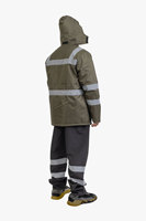 Chaqueta de Seguridad de Alta Visibilidad ANSI Clase 1, Transpirable, Impermeable, de Tela de Poliéster, con LED Intermitente, Logotipo Personalizado y Tiras Reflectantes