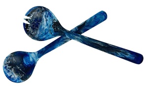 ช้อนเรซินน้ำหนักเบาที่มีดีไซน์ศิลปะมันวาวสำหรับเสิร์ฟซุปสลัดเครื่องเคียงบนโต๊ะหรูหราสำหรับใช้ในครัวบ้าน - Product Image 2