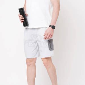 Pantalones cortos informales de patrón sólido para hombre al por mayor, cómodos, cintura elástica, lona, 100% algodón, ligeros, a la venta en línea - Product Image 5