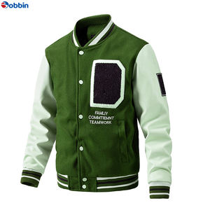 แจ็คเก็ตวาร์ซิตี้ผู้ชายสุดฮิต ดีไซน์ทันสมัย ปักอักษรแบบเบสบอล คอตั้ง ไซส์ใหญ่พิเศษ แต่งขนเฟอร์ - Product Image 1