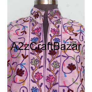 Chaqueta Boho Chic Hecha a Mano, 100% Algodón, Tejido de Punto, Patrón Floral Bordado, Ecológica, Transpirable, Rápida para el Invierno - Product Image 3