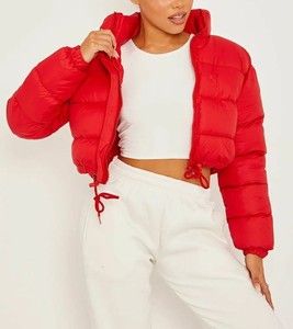 Blouson aviateur à la mode pour femmes d'hiver avec logo personnalisé OEM veste à col montant rembourré avec fermeture éclair manteaux pour femmes - Product Image 3